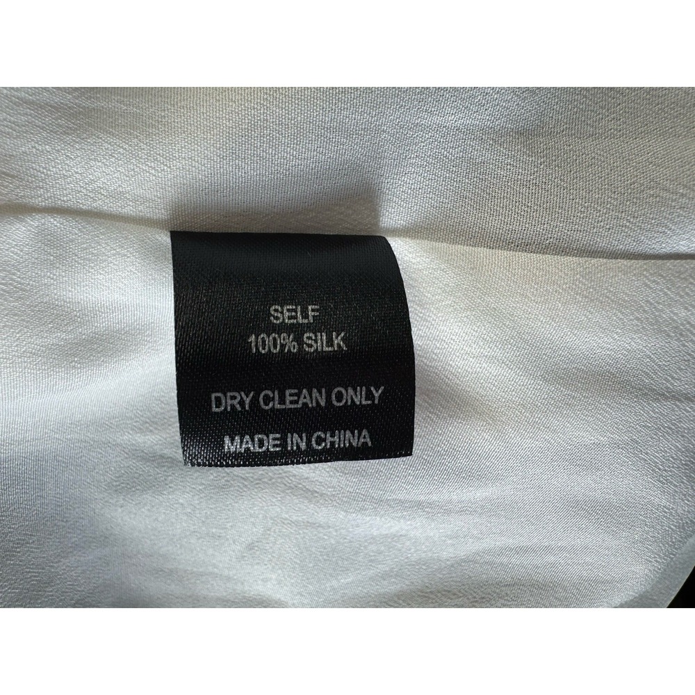 Cynthia Rowley Shanley Dress Medium Silk Striped Long Sleeve Ruched Neck - Picture 11 of 11